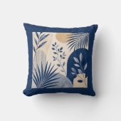 Gärten Syracuse Abstract Navy Leaf Kissen (Vorderseite)