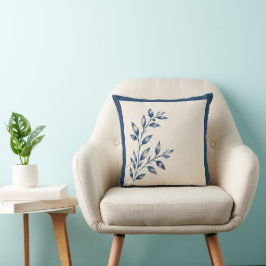 Gärten Syracuse Minimalist Blue Leaf Kissen