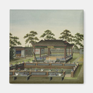 Garten-Szene, c.1820-40 (w/c auf Papier) 4 Magnet