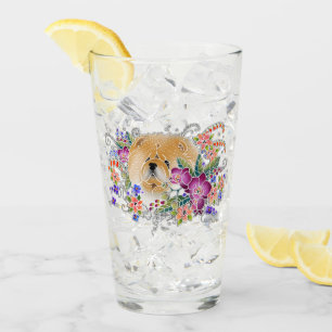 GARTEN-TANZ Chow-Chow 16 Unze Glasentwurf Front u. Glas