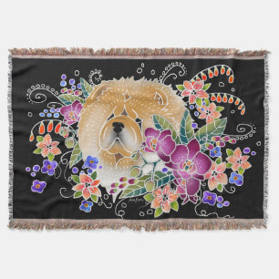 GARTEN-TANZ-CHOW-CHOW - gesponnene Wurfsdecke Decke
