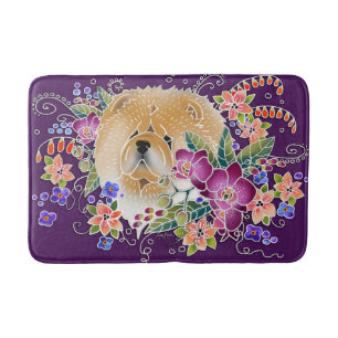 GARTEN-TANZ-CHOW-CHOW lila - Kiste oder Bad-Matte Badematte