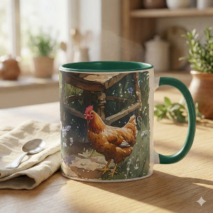 Garten-Tee-Morgen im Cottage-Wasserfarbenstil Tasse