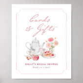 Garten-Teeparty-Brautabschiedskarten & Geschenke S Poster (Vorne)