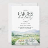 Garten-Teeparty Wasserfarben Elegant Muttertag Einladung (Vorderseite)