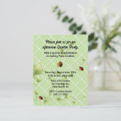 Garten Themenweine und Ladybugs Einladung (Stehend Vorderseite)