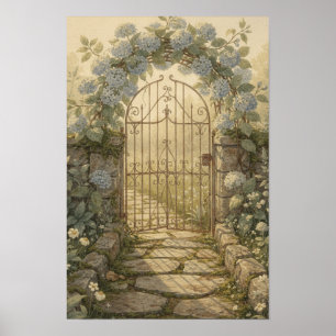 Garten-Tor Cottagecore Kunst Druck Poster