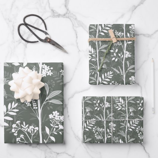 Garten Traum Raffinierte Blüten Geschenkpapier Set (Vorderseite)