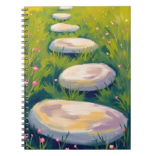 Garten-Trittsteine Aquarellmalerei Notizblock