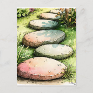 Garten-Trittsteine Postkarte