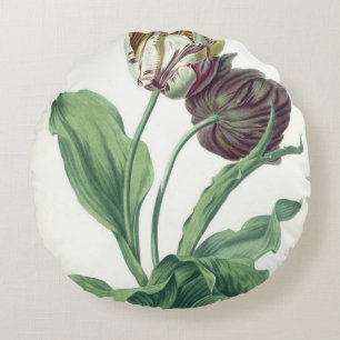 Garten-Tulpe, "von der Oper Botanica", graviert Rundes Kissen