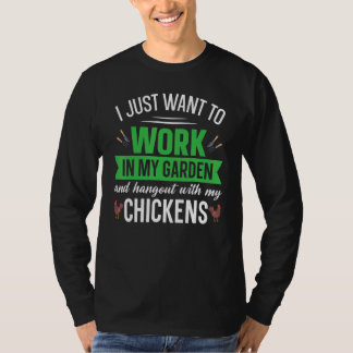 Garten, um in meinem Garten zu arbeiten, Hänge mit T-Shirt
