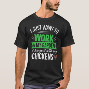 Garten, um in meinem Garten zu arbeiten, Hänge mit T-Shirt