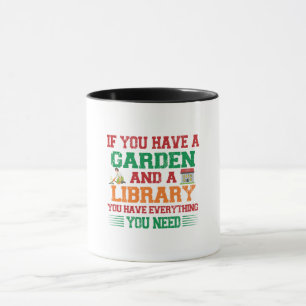 Garten und Bibliothek Tasse