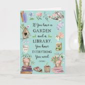 Garten- und Bibliotheksangebot Blumengarten Gruß Karte (Vorderseite)