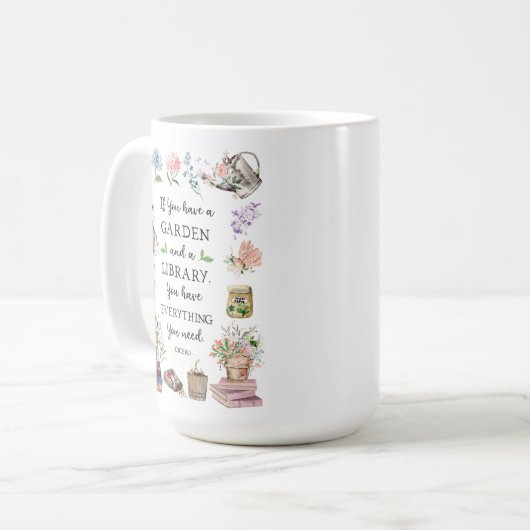 Garten- und Bibliotheksangebot Blumengarten Kaffeetasse (Vorderseite Links)