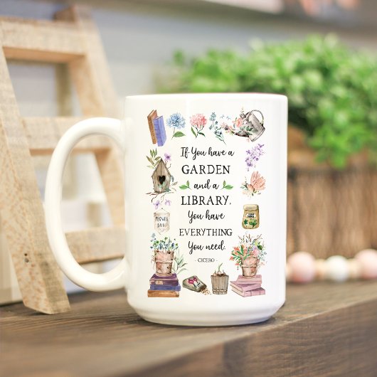 Garten- und Bibliotheksangebot Blumengarten Kaffeetasse