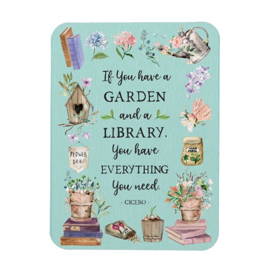 Garten- und Bibliotheksangebot Blumengarten Magnet (Vertikal)
