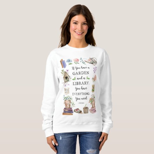 Garten- und Bibliotheksangebot Blumengarten Sweatshirt (Vorne ganz)
