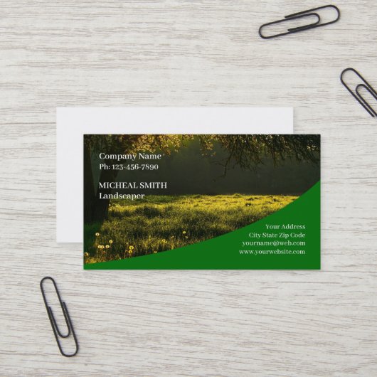 Garten- und Landschaftsbau Gärtner Visitenkarte (Vorderseite/Rückseite Beispiel)