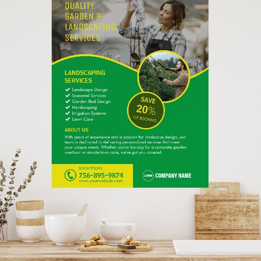 Garten- und Landschaftsdienste Poster (Küche)