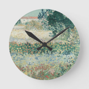 Garten Vincent van Goghs in der Blüte, Arles, Runde Wanduhr