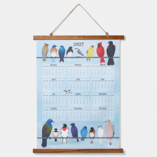 Garten Vögel 2025 Mauerkalender Wandteppich Mit Holzrahmen