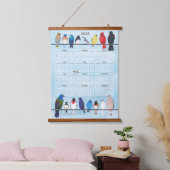 Garten Vögel 2025 Mauerkalender Wandteppich Mit Holzrahmen (Schlafzimmer)