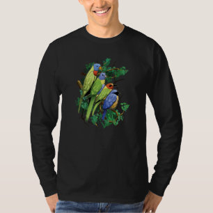 Garten Vögel Biologe Blau Wilde Natur Songs Vor T-Shirt