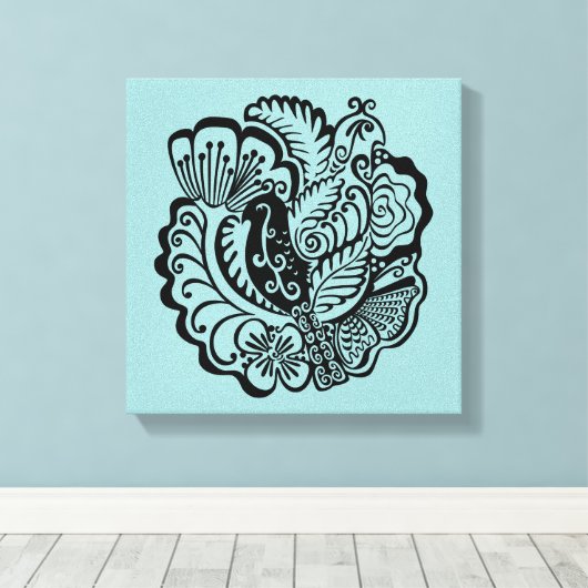 Garten Vögel Stretched Canvas Print Leinwanddruck (Insitu (Holzboden))