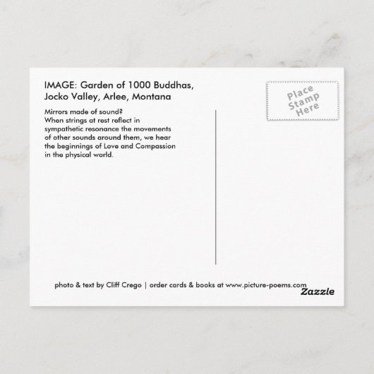 GARTEN VON 1000 BUDDHAS POSTKARTE (Rückseite)