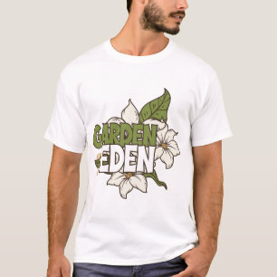 Garten von Eden Weiße Florale Botanische Kunst T-Shirt