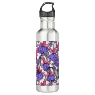Garten von Hummingvogel, melrose und rosa Edelstahlflasche