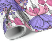 Garten von Hummingvogel, melrose und rosa Geschenkpapier (Rolleneckpunkt)