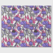 Garten von Hummingvogel, melrose und rosa Geschenkpapier (Flach)