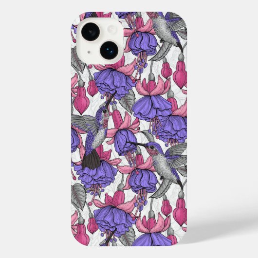 Garten von Hummingvogel, melrose und rosa iPhone Hülle (Rückseite)