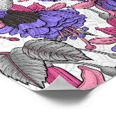 Garten von Hummingvogel, melrose und rosa Poster (Ecke)