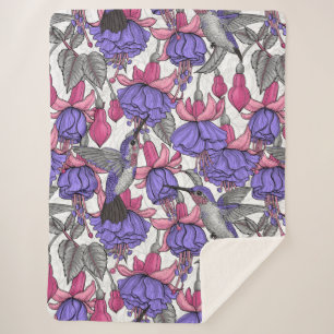 Garten von Hummingvogel, melrose und rosa Sherpadecke