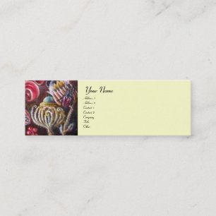 GARTEN VON MELISSA, gelb blau, lila braun Mini Visitenkarte