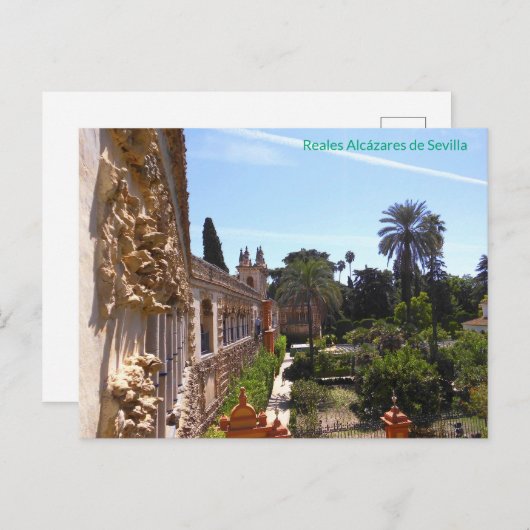 Garten von Reales Alcázares de Sevilla Postkarte (Vorne/Hinten)