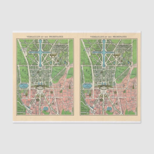 Gärten von Versailles, restauriert Vintage Dekorat Seidenpapier (Vorderseite)