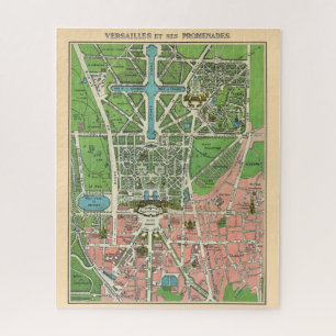 Gärten von Versailles, restaurierte Vintage 1920 Puzzle
