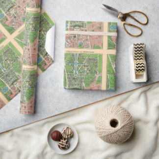 Gärten von Versailles, Vintag 1920 renoviert Geschenkpapier