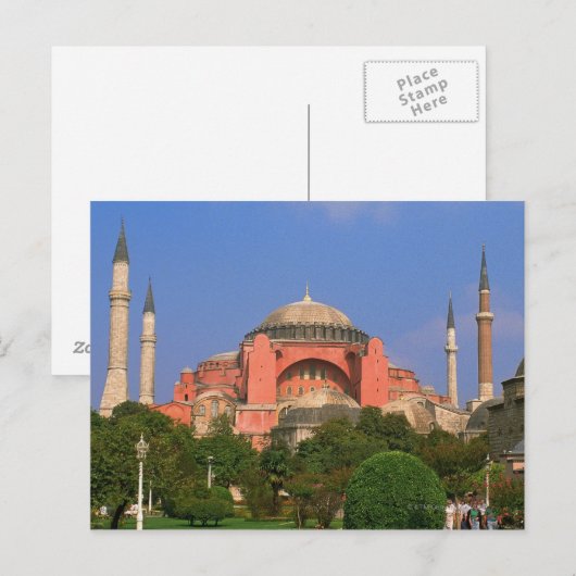 Garten vor einem Museum, Aya Sofya Postkarte (Vorne/Hinten)