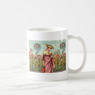 Garten wächst Blumen Frau Kunst Antiquität Kaffeetasse