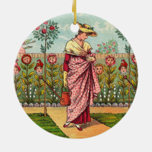 Garten wächst Blumen Frau Kunst Antiquität Keramik Ornament