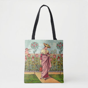 Garten wächst Blumen Frau Kunst Antiquität Tasche