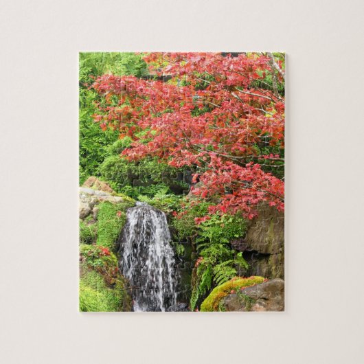 Garten Wasserfall im Herbst Puzzle (Vertikal)