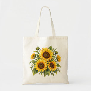 Garten-Wasserfarbe Goldene Sonnenblume Tragetasche
