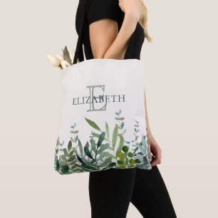 Garten - Wasserfarben Botanische Blätter Personal Tasche
